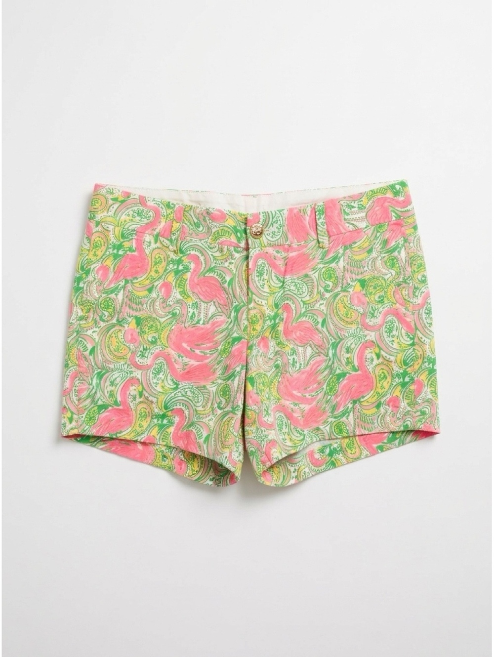 Lilly Pulitzer The Callahan Shorts Pink Flamingo Print Cotton Women's Size 4